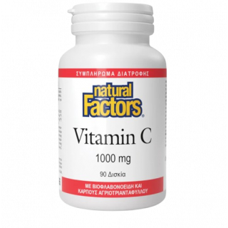 Natural Factors Vitamin C 1000mg 90tabs Συμπλήρωμα Διατροφής για Ενίσχυση του Ανοσοποιητικού
