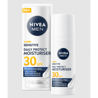 Nivea Men Sensitive Daily Protect Moisturiser Spf30 50ml Ανδρική Ενυδατική Κρέμα Προσώπου Ημέρας