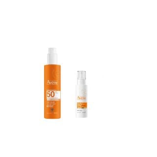 Avene Promo Anti-Age Expert Fluid Spf50 Advanced Anti-Aging Face Sunscreen 40ml & Spray Solaire Spf50 100% Invisible Sunscreen for Face & Body 200ml
