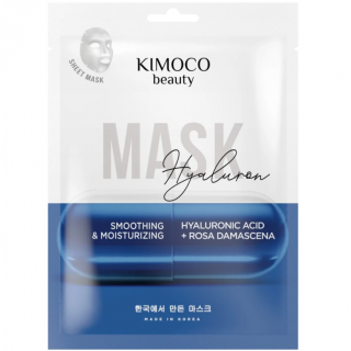 Kimoco Beauty Mask Hyaluron Ενυδατική Μάσκα Προσώπου με Υαλουρονικό Οξύ & Άνθη Ρόδων Δαμασκού 23ml