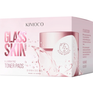 Kimoco Glass Skin Illuminating Δισκία Καθαρισμού Προσώπου Εμποτισμένα με Νερό Ρυζιού 60τμχ