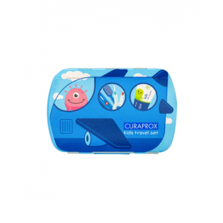 Curaprox Kids Παιδικό Ταξιδιωτικό Πακέτο Στοματικής Υγιεινής για 6+ Χρονών Μπλε (Οδοντόκρεμα 10ml, Οδοντόβουρτσα & Μεσοδόντια Βουρτσάκια σε μεγέθη 06 & 07)