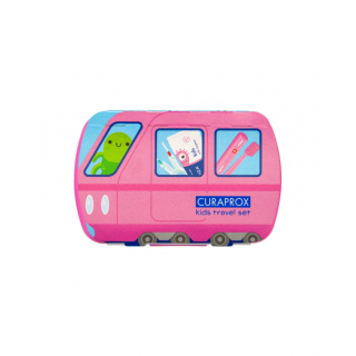 Curaprox Kids Παιδικό Ταξιδιωτικό Πακέτο Στοματικής Υγιεινής για 6+ Χρονών Ροζ (Οδοντόκρεμα 10ml, Οδοντόβουρτσα & Μεσοδόντια Βουρτσάκια σε μεγέθη 06 & 07)