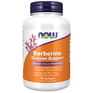 Now Foods Berberine Glucose Support 90softgels Συμπλήρωμα Διατροφής Βερβερίνη