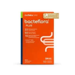 Olonea BacteFlora Plus Συνδυασμός Υψηλής Συγκέντρωσης Προβιοτικών Ευρέως Φάσματος & Πρεβιοτικού 60κάψουλες