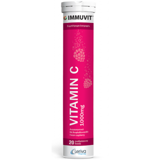 Leriva Immuvit Συμπλήρωμα Διατροφής Βιταμίνης C 1000mg Με Γεύση Raspberry 20tabs