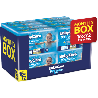 BabyCare BabyWipes 99% Water Monthly Box 16X72pcs