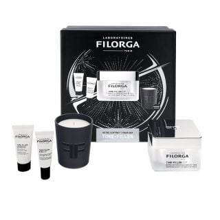 Filorga XMAS Time-Filler 5XP Set with Wrinkle Correction Day Cream for Normal-Dry Skin 50ml & Free Serum 7ml, Correction Eye Cream 4ml & Candle