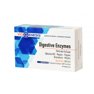 Viogenesis Digestive Enzymes 60κάψουλες για Ομαλή Πεπτική Διαδικασία