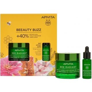 Apivita Promo Beeauty Buzz Bee Radiant Κρέμα Για Σημάδια Γήρανσης & Ξεκούραστη Όψη Ελαφριάς Υφής 50ml & Δώρο Ορός Ενεργοποίησης Λάμψης Για Ξεκούραστη Όψη 10ml 