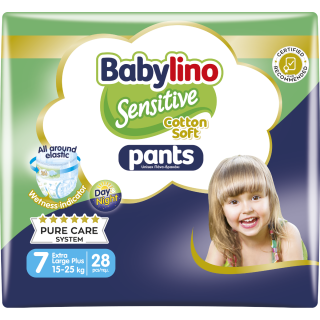 Babylino Sensitive Cotton Soft Pants Πάνες Βρακάκι No.7, 15-25kg 28τμχ