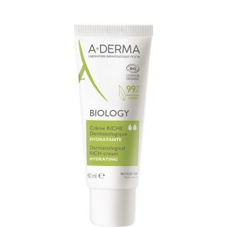 A-Derma Biology Dermatological Rich Cream Hydrating 40ml Πλούσια Ενυδατική Κρέμα για το Ξηρό Εύθραυστο Δέρμα