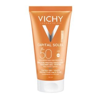 Vichy Capital Soleil BB Tinted Dry Touch Face Fluid SPF50 Αντιηλιακή Κρέμα Προσώπου με Χρώμα και Ματ Αποτέλεσμα