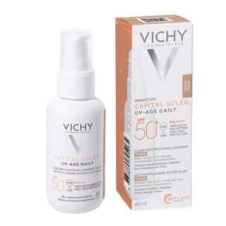 Vichy Capital Soleil UV-Age Daily SPF50+ Λεπτόρρευστο Αντηλιακό με Χρώμα κατά της Φωτογήρανσης 40ml