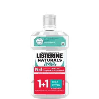 Listerine Naturals Enamel Protect Στοματικό Διάλυμα 1+1 Δώρο 2x500ml