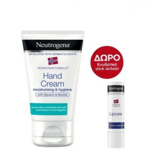 Neutrogena Promo Moisturising & Hygiene Ενυδατική Κρέμα Χεριών 50ml & Δώρο Lipcare Ενυδατικό Στικ Χειλιών 4.8gr