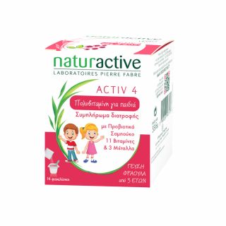 Naturactive Activ 4 Junior 14 Φακελίσκοι Πολυβιταμίνη για Παιδιά από 3 Ετών