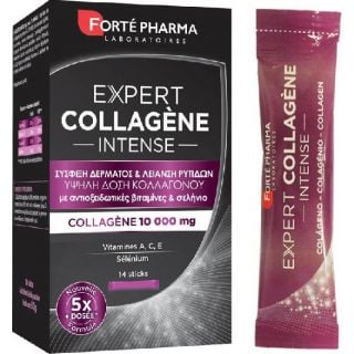 Forte Pharma Expert Collagene Intense Συμπλήρωμα Διατροφής για Σύσφιξη Δέρματος & Λείανση Ρυτίδων 14 sticks 10000mg