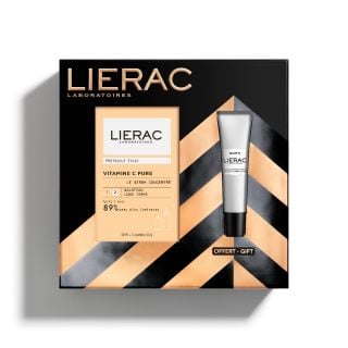 Lierac Promo 2025 The Vitamin C Radiance Routine Protocol Συμπυκνωμένος Ορός Προσώπου με Καθαρή Βιταμίνη C για Λάμψη 30 ml + 14 sachets x 0.2g & Δώρο Λεπτόρρευστη Κρέμα Διόρθωσης Μαύρων Κύκλων 15ml