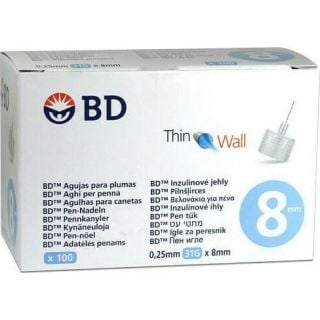 BD Micro Fine Thin Wall Βελόνες Ινσουλίνης Για Πένα 8mm x 31G 100pcs