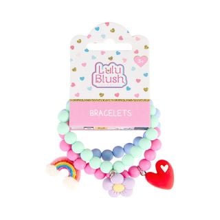 Lulu Blush Kids Bracelets Green, Blue & Pink 3pcs