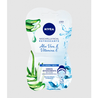 Nivea Refreshing Face Mask with Aloe Vera & Vitamin E 2x7.5ml
