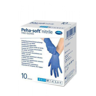 Hartmann Peha-Soft Nitrile Fino Γάντια Νιτριλίου Χωρίς Πούδρα Μπλε Small 10τεμάχια