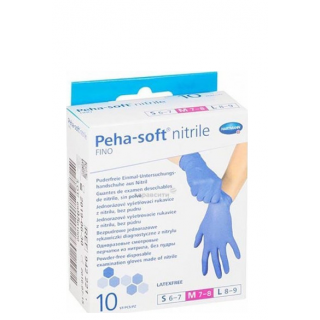 Hartmann Peha-Soft Nitrile Fino Γάντια Νιτριλίου Χωρίς Πούδρα Μπλε Medium 10τεμάχια