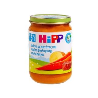 Hipp Παιδική Τροφή - Γεύμα με Βοδινό, Πατάτες και Καρότα 190gr