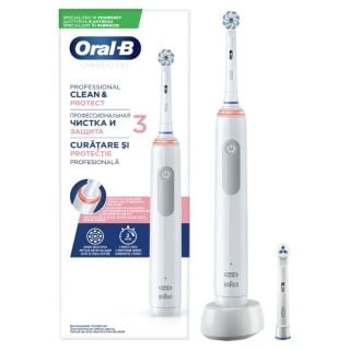 Oral-B Professional Clean & Protect 3 Επαναφορτιζόμενη Ηλεκτρική Οδοντόβουρτσα με Χρονομετρητή 1τεμάχιο