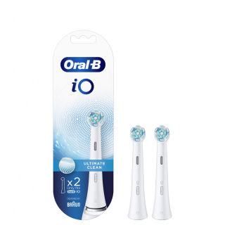 Oral-B iO Ultimate Clean Ανταλλακτικές Κεφαλές Λευκές Ηλεκτρικής Οδοντόβουρτσας 2τεμάχια