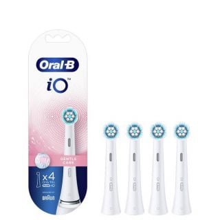 Oral-B iO Gentle Care White Ανταλλακτικές Κεφαλές Ηλεκτρικής Οδοντόβουρτσας για Ευαίσθητα Δόντια & Ούλα Λευκό Χρώμα 4τεμάχια