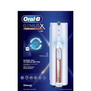 Oral B Genius-X Ηλεκτρική Οδοντόβουρτσα σε Ροζ-Χρυσό Χρώμα με Θήκη Ταξιδιού 1τεμάχιο