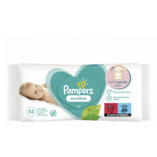 Pampers Sensitive Μωρομάντηλα για το Ευαίσθητο Δερματάκι του Μωρού 52τεμάχια