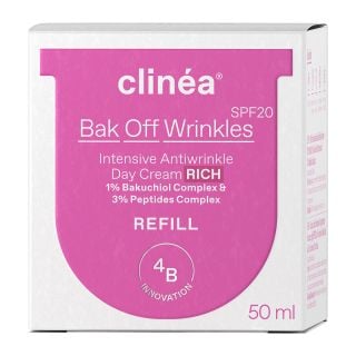 Clinea Back Off Wrinkles Refill Πλούσιας Υφής Κρέμα Ημέρας Εντατικής Αντιγήρανσης Spf20 50ml