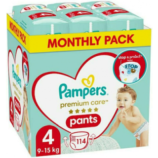 Pampers Premium Pants No4 (9-15kg) 114 Πάνες