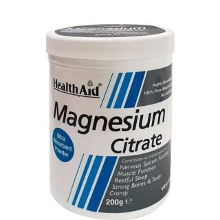 Health Aid Magnesium Citrate Powder 200gr Συμπλήρωμα Διατροφής Μαγνησίου σε Σκόνη