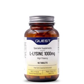 Quest L-Lysine 1000mg Υψηλή Περιεκτικότητα στο Αμινοξύ Λυσίνη 45ταμπλέτες