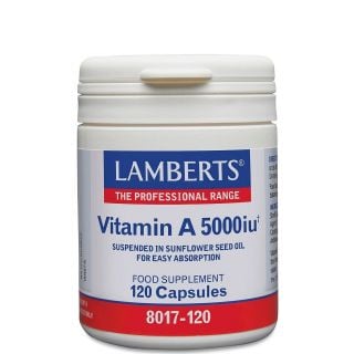 Lamberts Vitamin A in Sunflower Seed Oil 5000iu 120κάψουλες Βιταμίνη Α σε Έλαιο Ηλιόσπορου για Υγεία Ματιών & Δέρματος