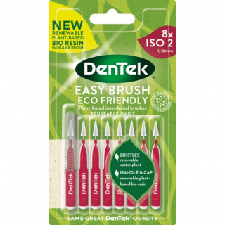 DenΤek ECO Easy Brush 0.5mm Κόκκινο Μεσοδόντια Βουρτσάκια με Λαβή 8τμχ