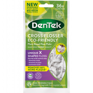 DenTek Cross Flosser Eco-Friendly Floss Picks 36 Items Οδοντικό Νήμα με Λαβή