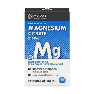 Agan Magnesium Citrate Κιτρικό Μαγνήσιο 2100mg 30ταμπλέτες