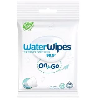 WaterWipes On the Go Υγρά Μωρομάντηλα 100% Χωρίς Πλαστικό με 99,9% Νερό 10τμχ