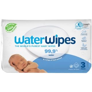 WaterWipes 100% Plastic-free Baby Wipes 99.9% Water 3x48pcs