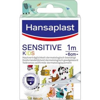 Hansaplast Sensitive Kids Animals (1m x 6cm) 1τμχ Επίθεμα Μικρών Τραυμάτων Με Φιγούρες Από Ζωάκια