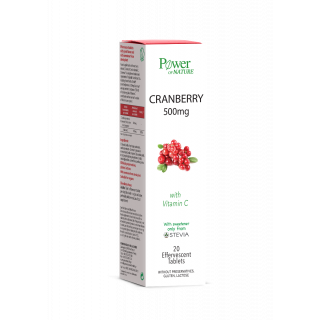 Power Health Cranberry με Βιταμίνη C & Στέβια 20 Αναβράζοντα Δισκία για το Ουροποιητικό Σύστημα