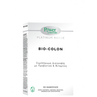 Power Of Nature Platinum Range Bio-Colon 20κάψουλες Συμπλήρωμα Διατροφής με Προβιοτικά & Βιταμίνες