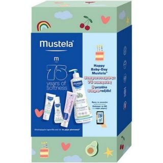 Mustela Promo Birthday with Gentle Cleansing Gel 750ml, Hydra Bebe Face Cream 40ml, Barrier Cream 100ml & Hydra Bebe Body Milk 50ml