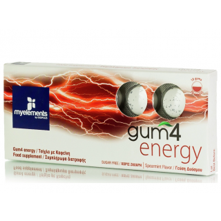 My Elements Gum 4 Energy Συμπλήρωμα Διατροφής Τσίχλα για Ενέργεια με Γεύση Δυόσμου 10τεμάχια