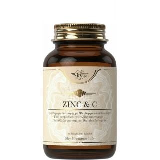 Sky Premium Life Zinc & Vitamin C Συμπλήρωμα Διατροφής Ψευδάργυρος & Βιταμίνη C 60ταμπλέτες